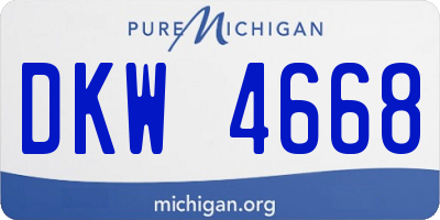 MI license plate DKW4668