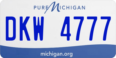 MI license plate DKW4777