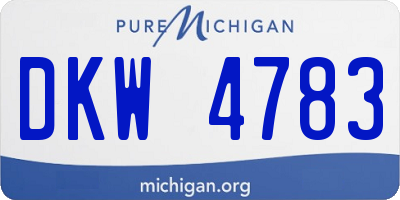 MI license plate DKW4783