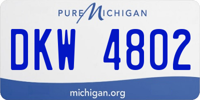 MI license plate DKW4802
