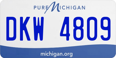 MI license plate DKW4809