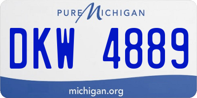 MI license plate DKW4889