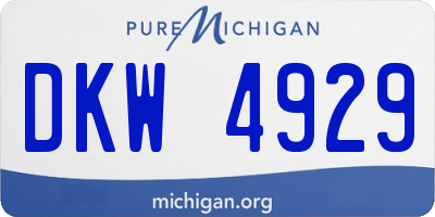 MI license plate DKW4929