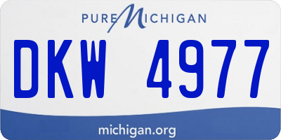 MI license plate DKW4977