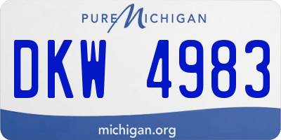 MI license plate DKW4983