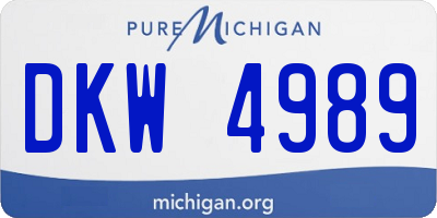 MI license plate DKW4989