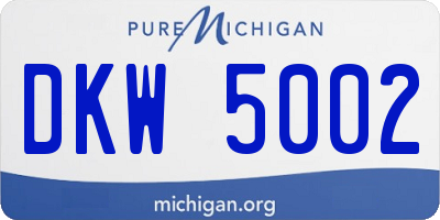 MI license plate DKW5002