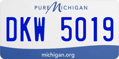 MI license plate DKW5019