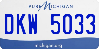 MI license plate DKW5033