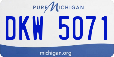 MI license plate DKW5071