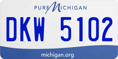 MI license plate DKW5102