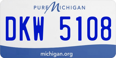 MI license plate DKW5108