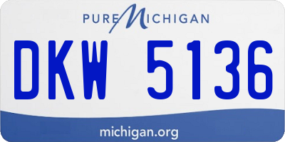MI license plate DKW5136