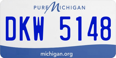 MI license plate DKW5148
