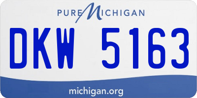MI license plate DKW5163