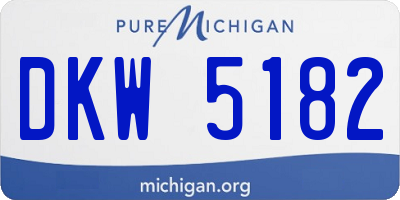 MI license plate DKW5182