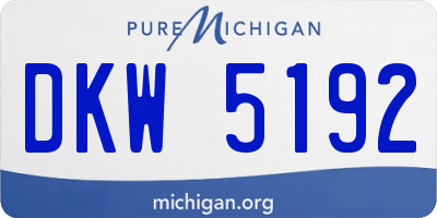 MI license plate DKW5192
