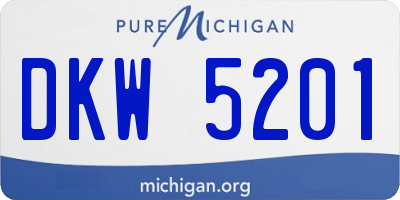 MI license plate DKW5201