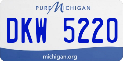 MI license plate DKW5220