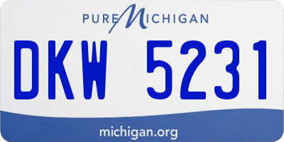 MI license plate DKW5231