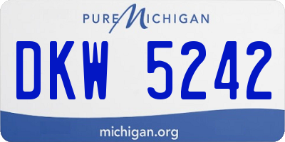 MI license plate DKW5242