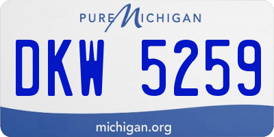 MI license plate DKW5259