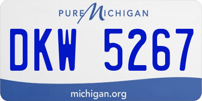 MI license plate DKW5267