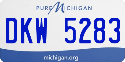 MI license plate DKW5283