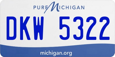 MI license plate DKW5322