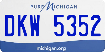 MI license plate DKW5352