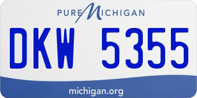 MI license plate DKW5355