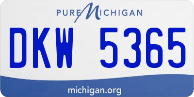 MI license plate DKW5365