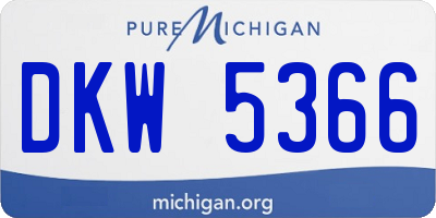 MI license plate DKW5366