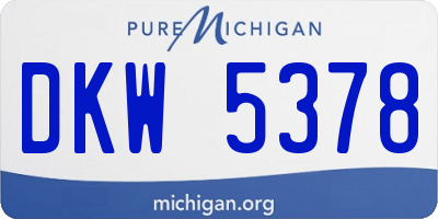 MI license plate DKW5378