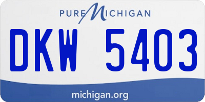 MI license plate DKW5403