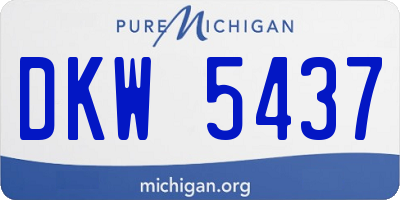 MI license plate DKW5437