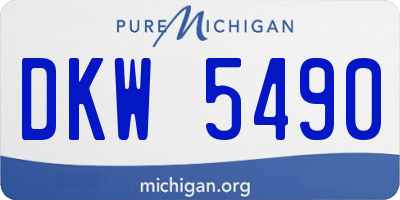 MI license plate DKW5490