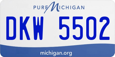 MI license plate DKW5502