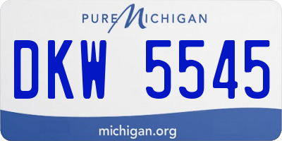 MI license plate DKW5545