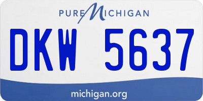 MI license plate DKW5637