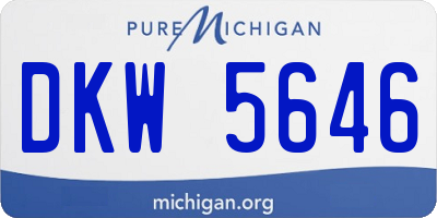 MI license plate DKW5646