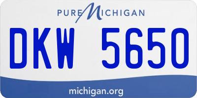 MI license plate DKW5650