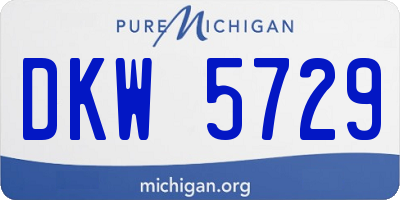 MI license plate DKW5729