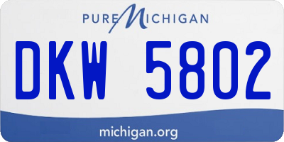 MI license plate DKW5802
