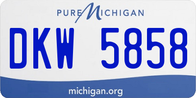 MI license plate DKW5858