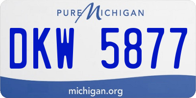 MI license plate DKW5877