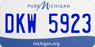 MI license plate DKW5923