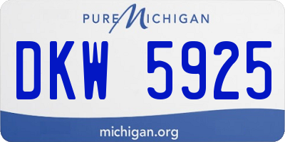 MI license plate DKW5925