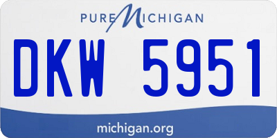 MI license plate DKW5951