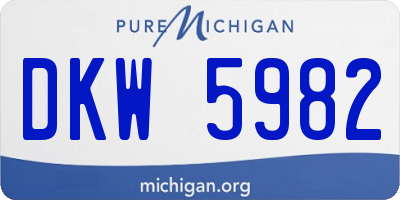 MI license plate DKW5982